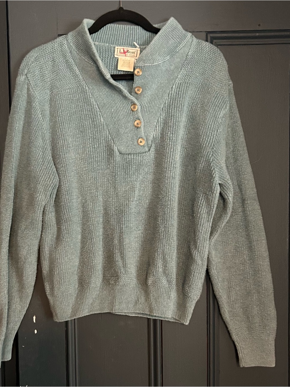 LL Bean Women’s Button-Front blue Sweater - medium